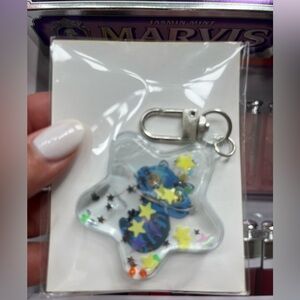 Star-Shaped Blue Planet Keychain Clip